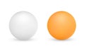 White and orange ping-pong balls isolated Royalty Free Stock Photo